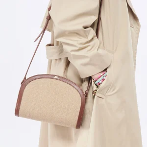 A.P.C. Sac Demi-Lune Cuir Noisette Beige boutique pas cher 16