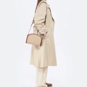 A.P.C. Sac Demi-Lune Cuir Noisette Beige boutique pas cher 18