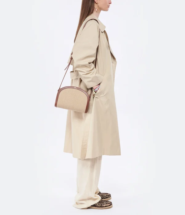 A.P.C. Sac Demi-Lune Cuir Noisette Beige boutique pas cher 7