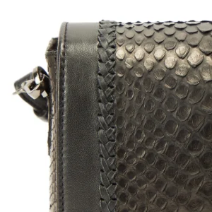 magasins pas chers SISTA PARIS Sac Lou Cuir Python Noir 16