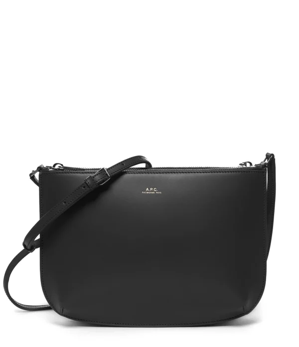 qualité d’originales A.P.C. Sac Sarah Cuir Lisse Noir 1