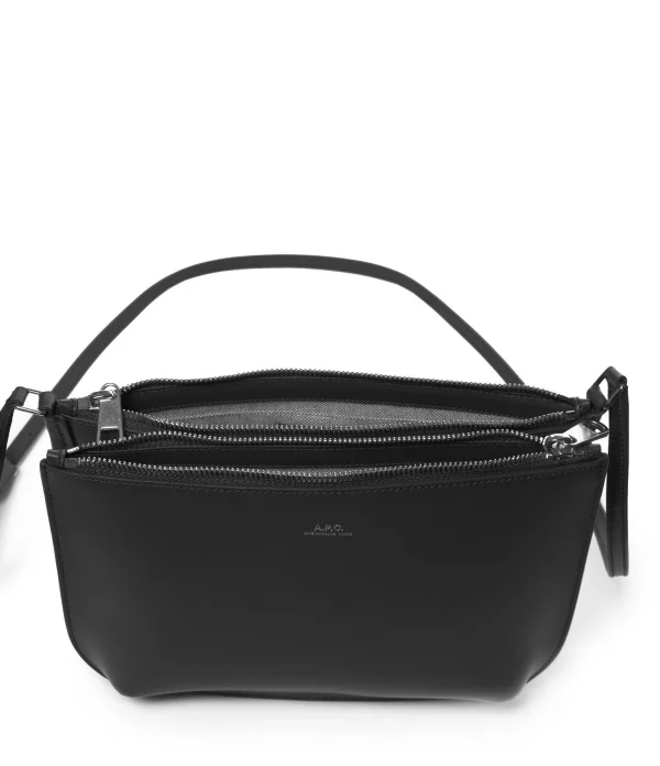 qualité d’originales A.P.C. Sac Sarah Cuir Lisse Noir 3