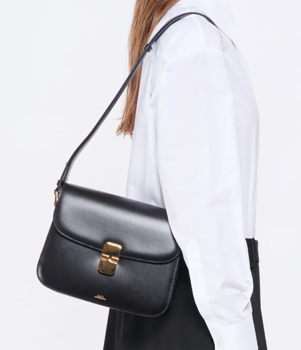 A.P.C. Sac Grace Cuir Lisse Noir destockage 6