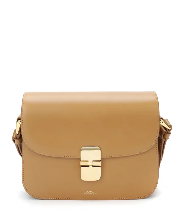 A.P.C. Sac Grace Small Cuir Lisse Camel Neuve avec étiquette 1