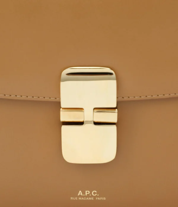 A.P.C. Sac Grace Small Cuir Lisse Camel Neuve avec étiquette 5