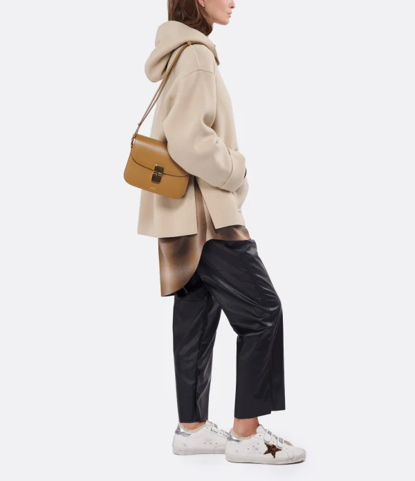 A.P.C. Sac Grace Small Cuir Lisse Camel Neuve avec étiquette 7