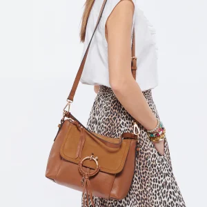 SEE BY CHLOE Sac Joan PM Cuir Grainé Caramel meilleur service 19