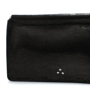 JEROME DREYFUSS Pochette Clic Clac L Chèvre Lamé Noir en solde 16