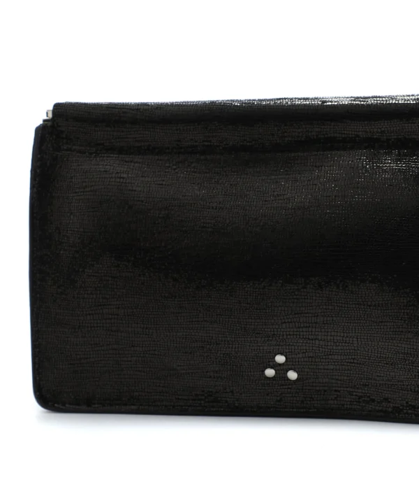 JEROME DREYFUSS Pochette Clic Clac L Chèvre Lamé Noir en solde 5