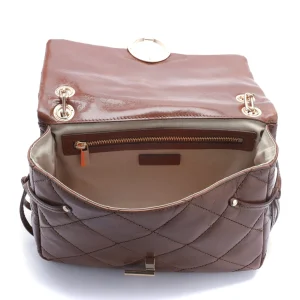 vente pas cher en ligne VANESSA BRUNO Sac Moon MM Cuir Vachette Havane 16