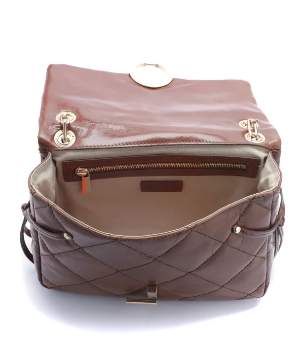 vente pas cher en ligne VANESSA BRUNO Sac Moon MM Cuir Vachette Havane 5