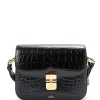 A.P.C. Sac Grace Small Cuir Embossé Croco Noir Retour Facile et Gratuit 17