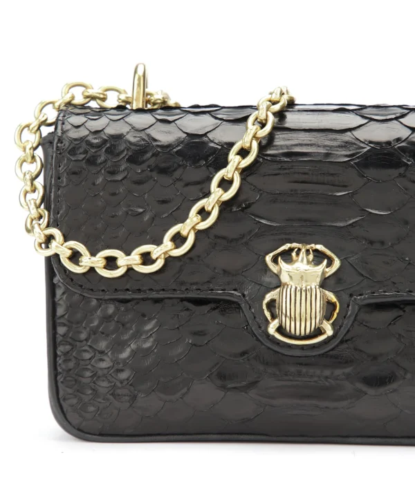 magasin solde CLARIS VIROT Sac Mini Ava Python Noir 4