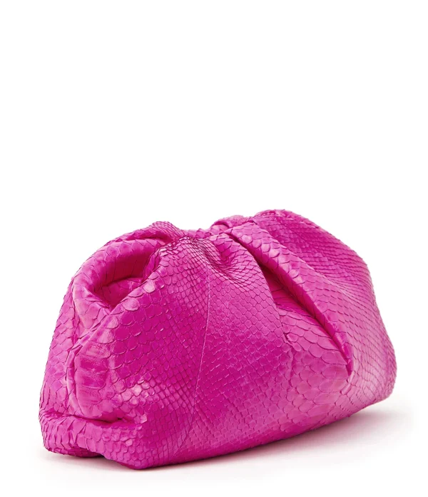 soldes de Noël SISTA PARIS Sac Cuir Souple Python Rose Électrique 4