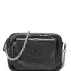 Livraison internationale CLARIS VIROT Sac Big Charly Python Chaîne Argentée Noir 22