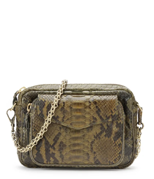 dernière tendance CLARIS VIROT Sac Charly Python Kaki Foncé 1