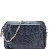 en france CLARIS VIROT Sac Big Charly Python Navy Argentée 20