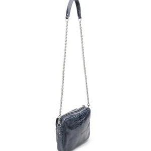 en france CLARIS VIROT Sac Big Charly Python Navy Argentée 10