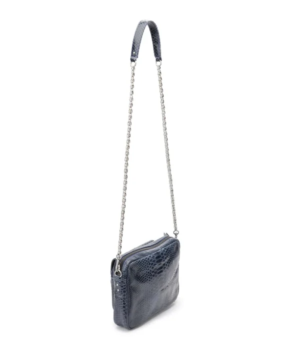 en france CLARIS VIROT Sac Big Charly Python Navy Argentée 3