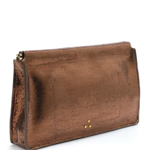 site pas cher JEROME DREYFUSS Pochette Clic Clac L Chèvre Lamé Bronze 10