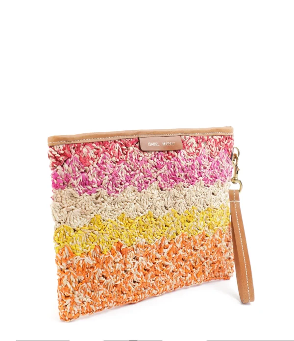 ISABEL MARANT Pochette Bora Raphia Multicolore haute qualité 3