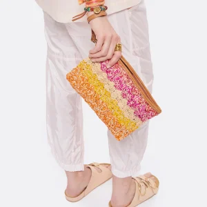 ISABEL MARANT Pochette Bora Raphia Multicolore haute qualité 13