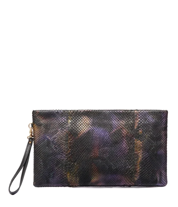 magasin en ligne france CLARIS VIROT Pochette Lou Python Carbone 1