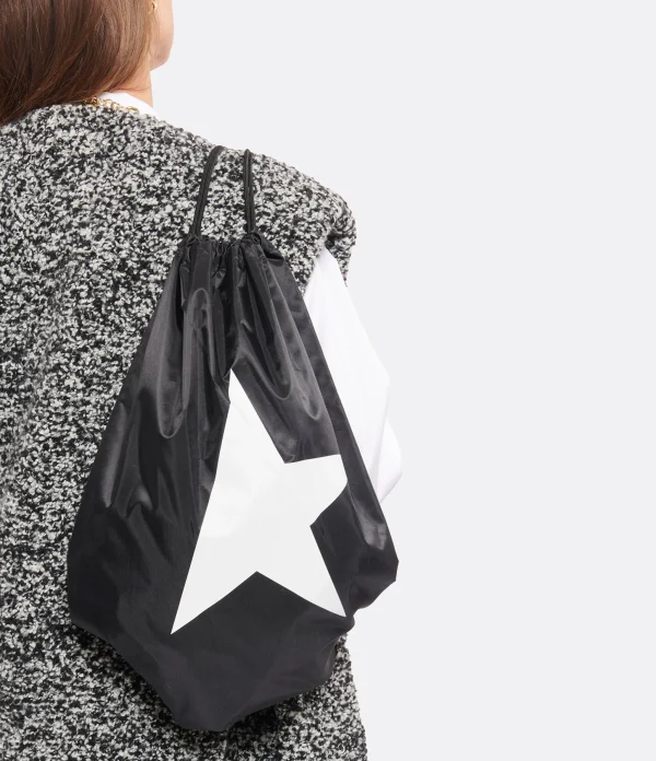 boutique pas cher GOLDEN GOOSE Sac à Dos Star Nylon Noir Blanc 5