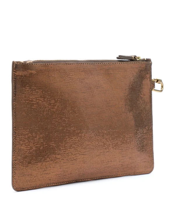 JEROME DREYFUSS Pochette Popoche M Chèvre Lamé Bronze site pas cher 3