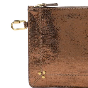 JEROME DREYFUSS Pochette Popoche M Chèvre Lamé Bronze site pas cher 11