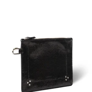 JEROME DREYFUSS Pochette Popoche M Chèvre Lamé Noir Large choix en ligne 10