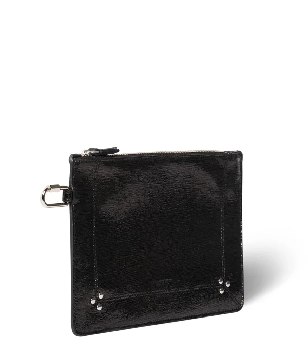 JEROME DREYFUSS Pochette Popoche M Chèvre Lamé Noir Large choix en ligne 3