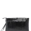 excellents soldes CLARIS VIROT Pochette Big Lou Python Noir 20