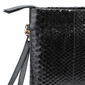 excellents soldes CLARIS VIROT Pochette Big Lou Python Noir 14