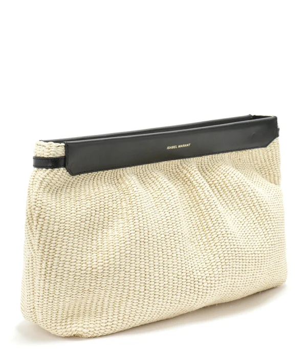 ISABEL MARANT Pochette Luz Cuir Naturel Noir boutiqued en ligne 3