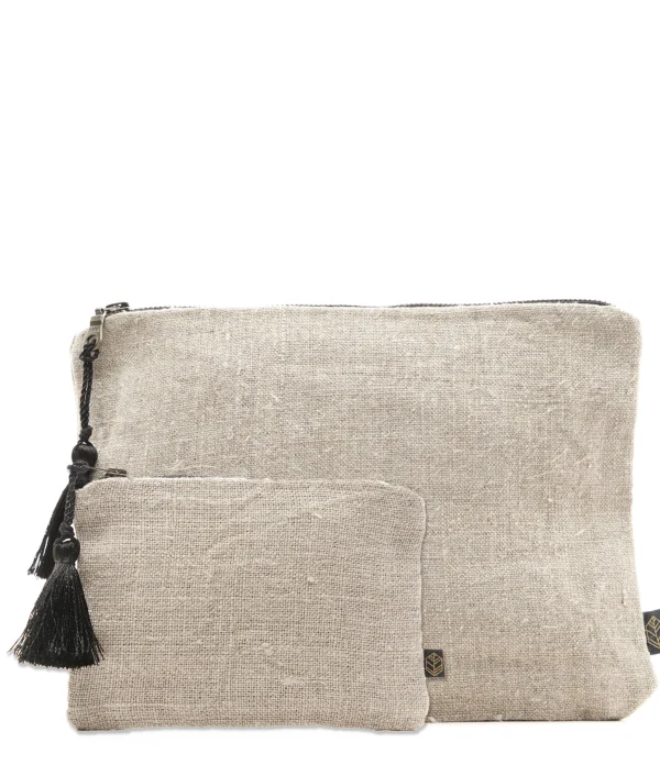 boutique en ligne HAOMY Grande Pochette Mansa Lin Naturel 6