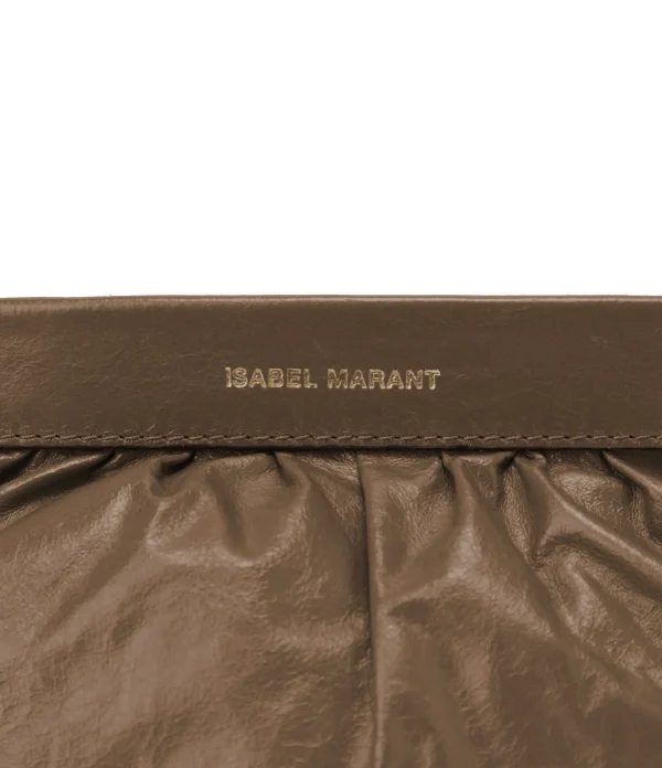 Promotio de vente ISABEL MARANT Pochette Luz Cuir Kaki 4