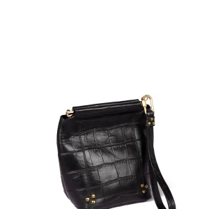 JEROME DREYFUSS Pochette Clic Clac S Soft Vachette Croco Noir à prix d'occasion 10