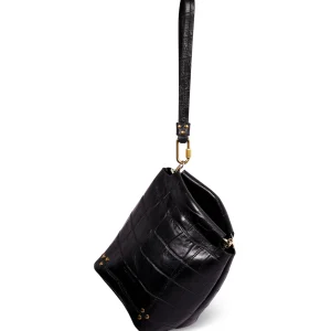 JEROME DREYFUSS Pochette Clic Clac S Soft Vachette Croco Noir à prix d'occasion 12