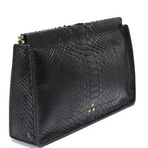 magasin JEROME DREYFUSS Pochette Clic Clac L Python Noir 10