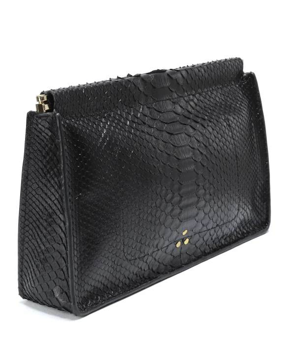 magasin JEROME DREYFUSS Pochette Clic Clac L Python Noir 3