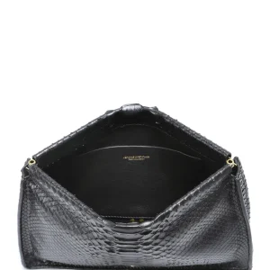 magasin JEROME DREYFUSS Pochette Clic Clac L Python Noir 12