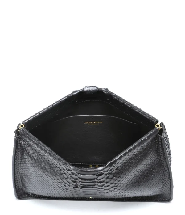 magasin JEROME DREYFUSS Pochette Clic Clac L Python Noir 4