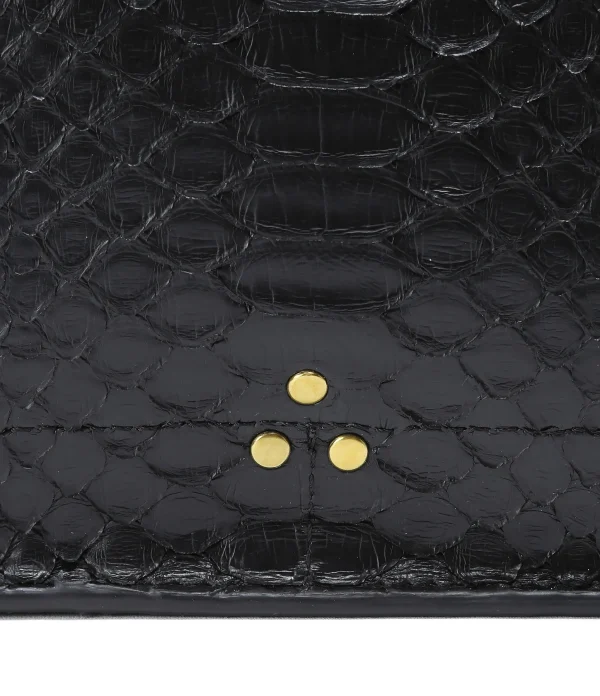 magasin JEROME DREYFUSS Pochette Clic Clac L Python Noir 5