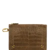 soldes pas cher JEROME DREYFUSS Pochette Popoche M Agneau Croco Kaki 25