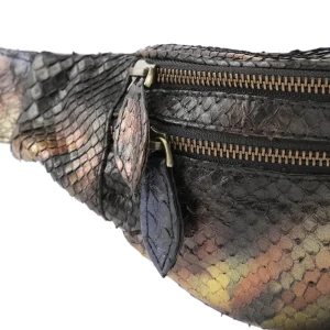 SISTA PARIS Sac Banane Nolan Cuir Python Butterfly Blue à prix réduits 14