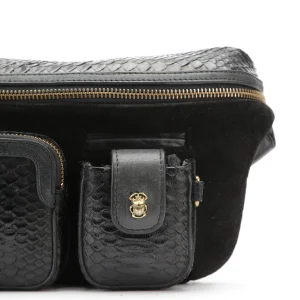 CLARIS VIROT Sac Banane Romeo Python Noir se précipiter pour acheter 12