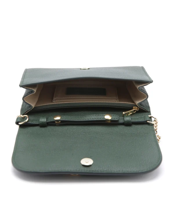 SEE BY CHLOE Portefeuille Chaîne Hana Cuir Grainé Deep Green outlet 4