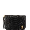 CLARIS VIROT Portefeuille Mini Bob Scarabée Python Noir authentiques 13