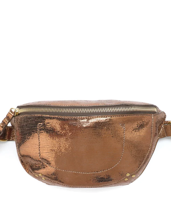 magasin en ligne JEROME DREYFUSS Sac Lino Banane Cuir Lamé Bronze 1